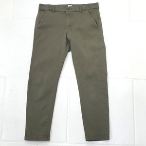 Levi's chino ankle pants women's size 6 green stretch pockets FLAWS